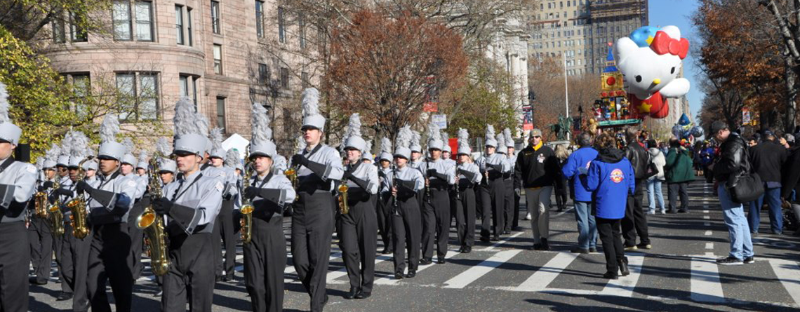 Marching In The Macy's Thanksgiving Day Parade