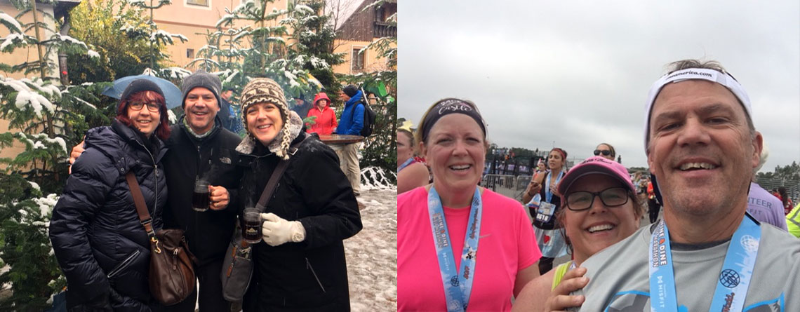 Paul with his wife Jan, and his sister Theresa, completing the 1/2 marathon at Epcot Wine and Dine.