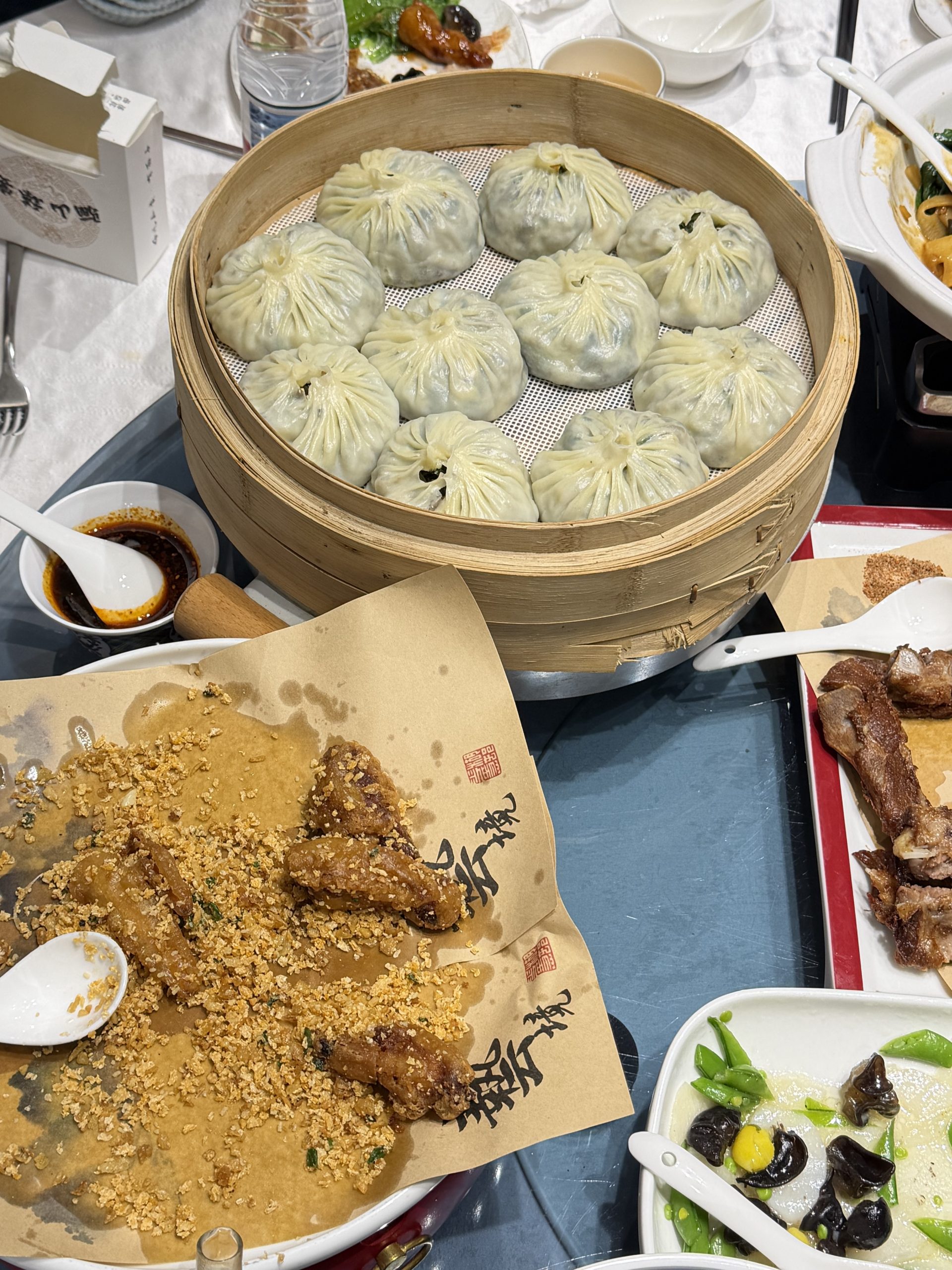 Meal in China featuring dumplings