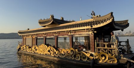 Ornate Chinese boat on the water