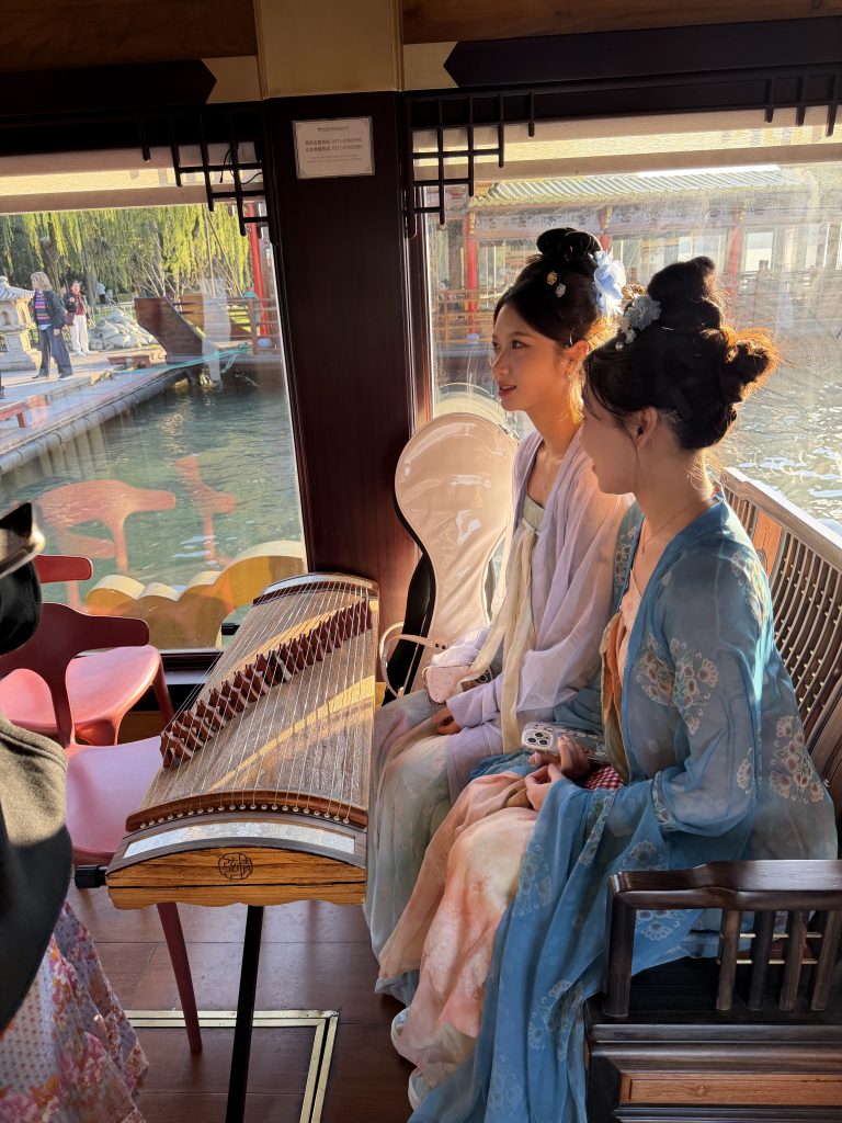 Two women wearing traditional Chinese clothing