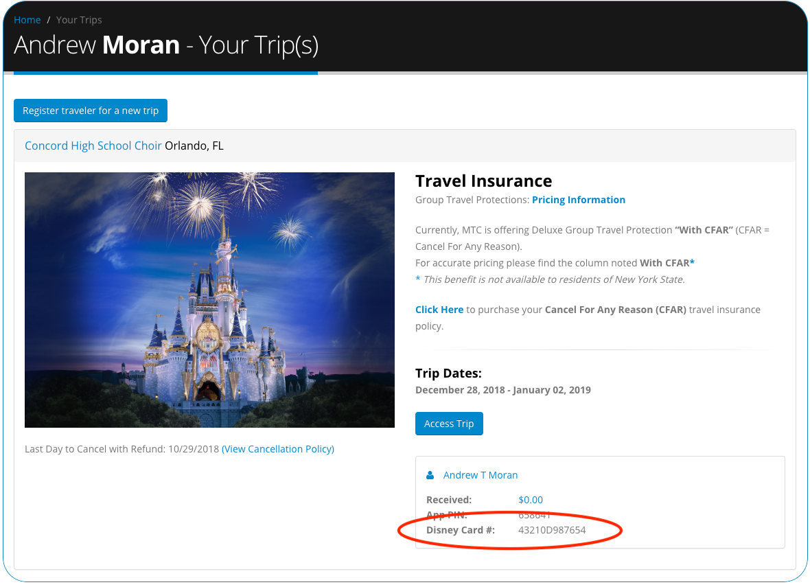 Signing in to the Trip Account Dashboard
